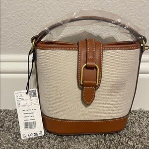 Mango Tan and Cream Bucket Bag